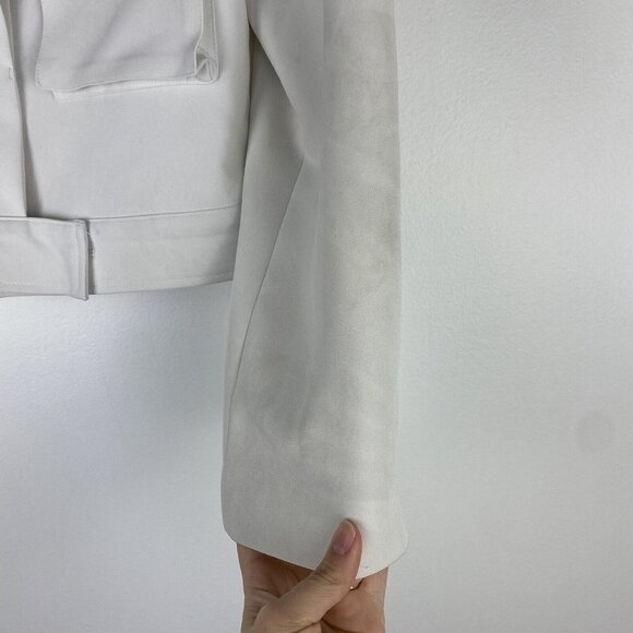 Vestire Women's Boxy Cropped Utility Jacket Size S ? Cream White - Picture 2 of 9